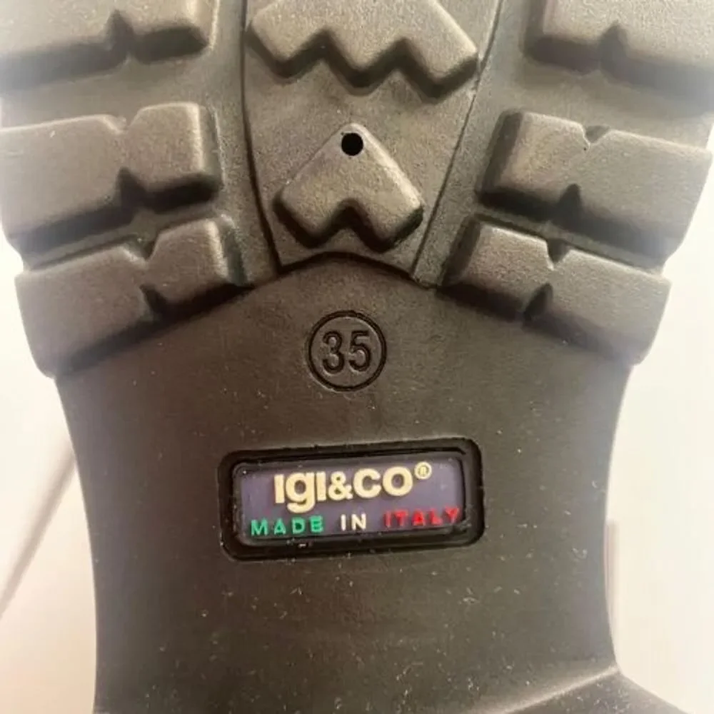 IGI & Co Womens Dark Grey‎ Leather Booties Made in Italy Size 35 - US Size 5 New